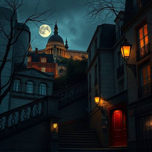 Affiche de la série 'Les Secrets de Montmartre', une série dramatique se déroulant dans le quartier artistique de Paris